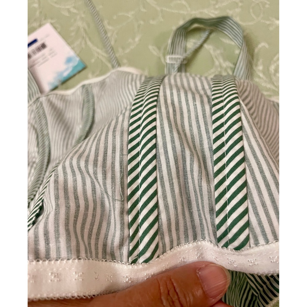 Watermelon Sugar Dana Tank Corset XL Cotton Crochet Trim Peppermint Stripe‎ NWT - Picture 10 of 16